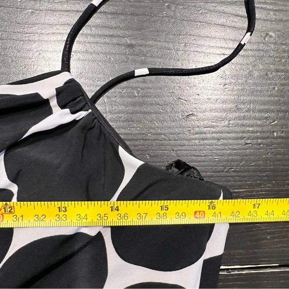 Anne Klein New York Polka‎ Dot White Black Midi Dress Empire Waist - Picture 7 of 8